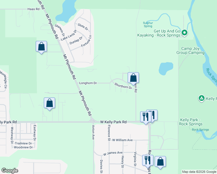 map of restaurants, bars, coffee shops, grocery stores, and more near 128 Shorthorn Drive in Apopka