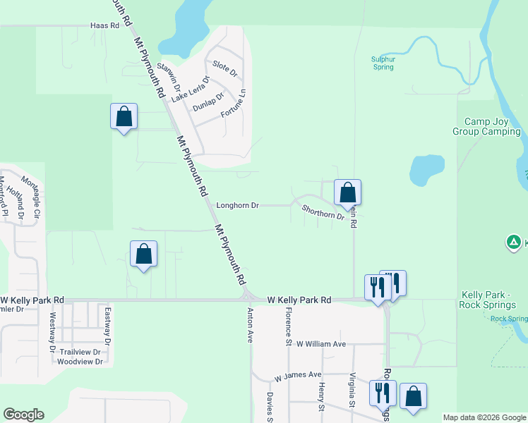 map of restaurants, bars, coffee shops, grocery stores, and more near 243 Longhorn Drive in Apopka