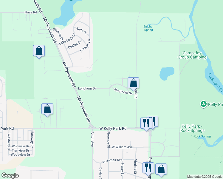 map of restaurants, bars, coffee shops, grocery stores, and more near 128 Shorthorn Drive in Apopka
