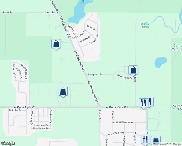 map of restaurants, bars, coffee shops, grocery stores, and more near 353 Longhorn Drive in Apopka