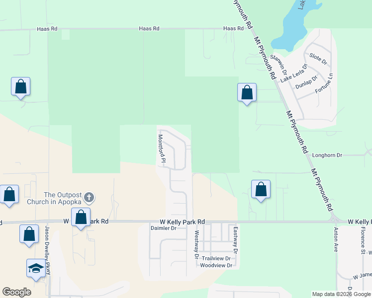map of restaurants, bars, coffee shops, grocery stores, and more near 1154 Monteagle Circle in Apopka
