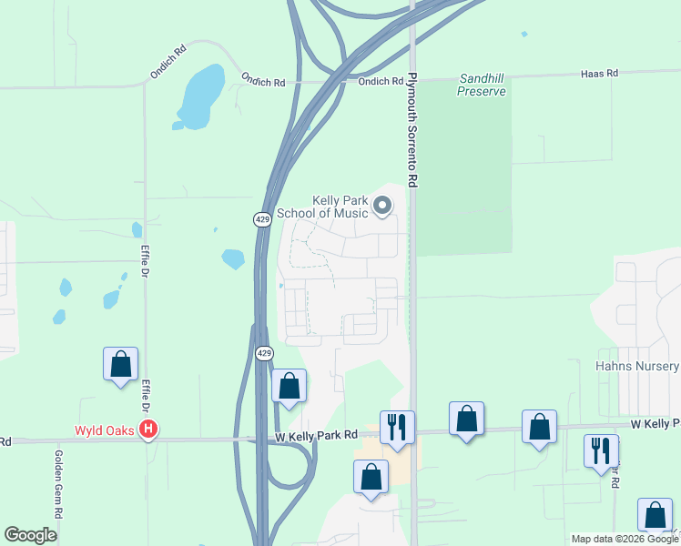 map of restaurants, bars, coffee shops, grocery stores, and more near 5457 Hayloft Drive in Apopka