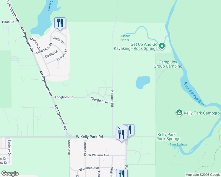 map of restaurants, bars, coffee shops, grocery stores, and more near 5370 Holstein Road in Apopka