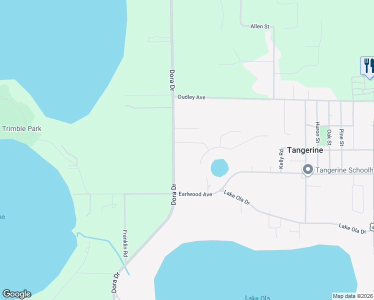map of restaurants, bars, coffee shops, grocery stores, and more near 7822 Laurel View Drive in Mount Dora