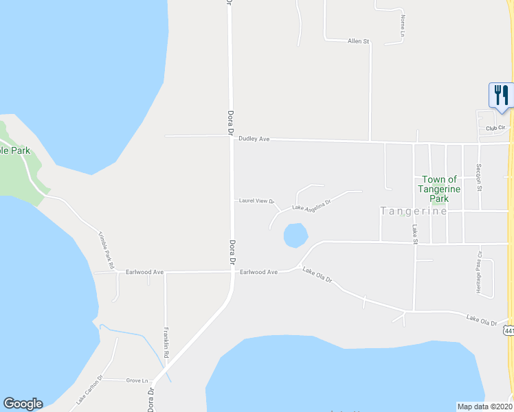 map of restaurants, bars, coffee shops, grocery stores, and more near 7822 Laurel View Drive in Mount Dora