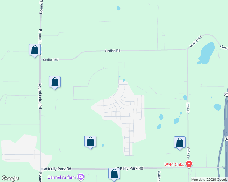 map of restaurants, bars, coffee shops, grocery stores, and more near 4338 Ondich Road in Apopka
