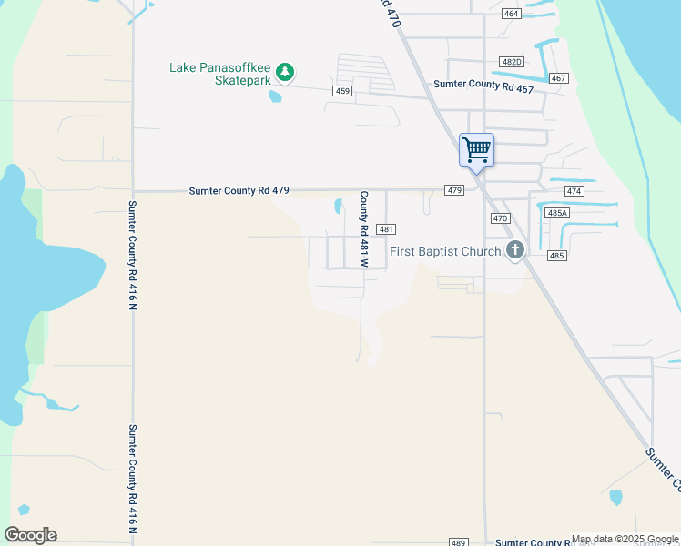 map of restaurants, bars, coffee shops, grocery stores, and more near 1427 Northwest 7th Lane in Lake Panasoffkee