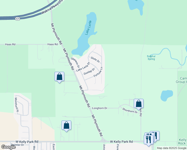 map of restaurants, bars, coffee shops, grocery stores, and more near 6347 Fortune Lane in Apopka