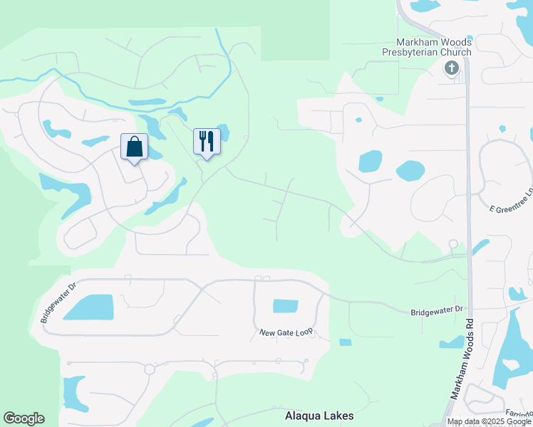 map of restaurants, bars, coffee shops, grocery stores, and more near 1718 Pine Creek Court in Lake Mary