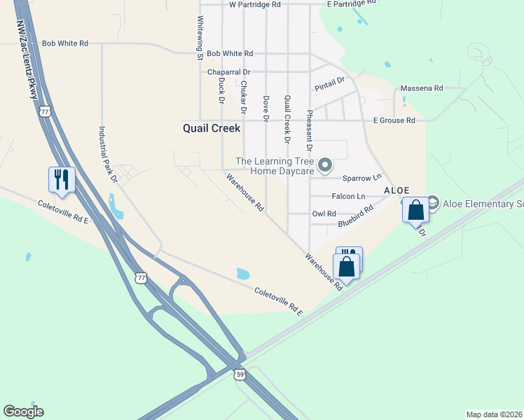 map of restaurants, bars, coffee shops, grocery stores, and more near 302 Warehouse Road in Victoria
