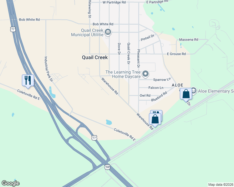 map of restaurants, bars, coffee shops, grocery stores, and more near 302 Warehouse Road in Victoria