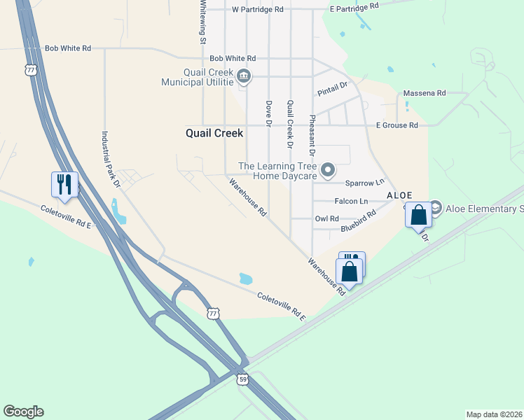 map of restaurants, bars, coffee shops, grocery stores, and more near 302 Warehouse Road in Victoria