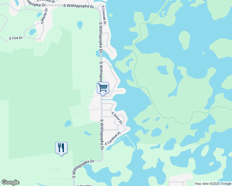 map of restaurants, bars, coffee shops, grocery stores, and more near 6508 South Dolphin Drive in Floral City