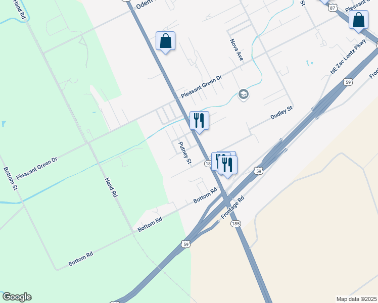 map of restaurants, bars, coffee shops, grocery stores, and more near 1605 Allen Street in Victoria