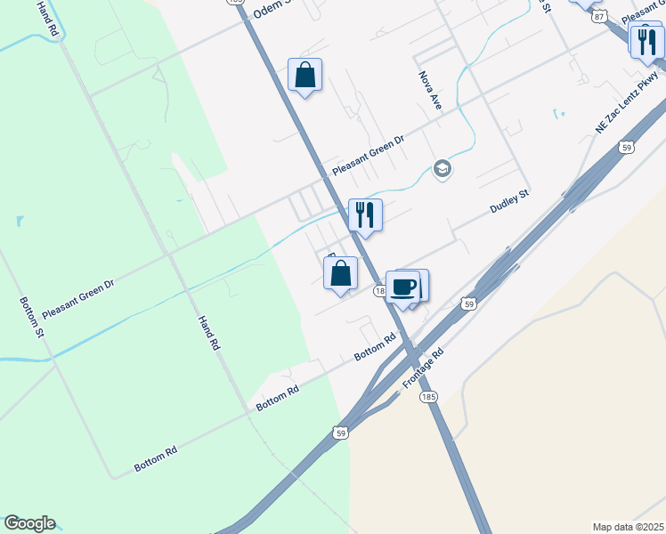 map of restaurants, bars, coffee shops, grocery stores, and more near 1605 Allen Street in Victoria
