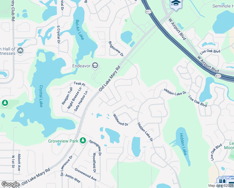 map of restaurants, bars, coffee shops, grocery stores, and more near 2806 Falcon Crest Place in Lake Mary