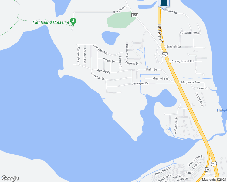 map of restaurants, bars, coffee shops, grocery stores, and more near 3700 Palm Drive in Leesburg