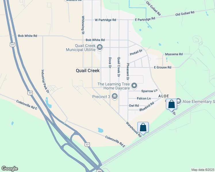 map of restaurants, bars, coffee shops, grocery stores, and more near 401 Dove Drive in Victoria