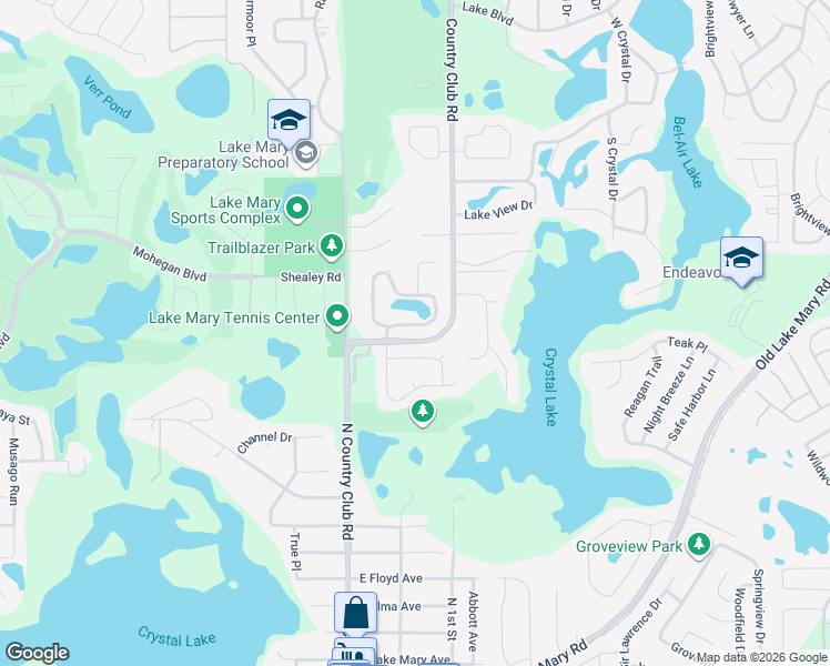 map of restaurants, bars, coffee shops, grocery stores, and more near 154 Springhurst Circle in Lake Mary