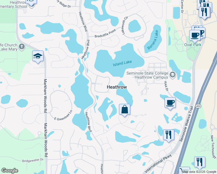map of restaurants, bars, coffee shops, grocery stores, and more near 689-691 Cricklewood Terrace in Heathrow