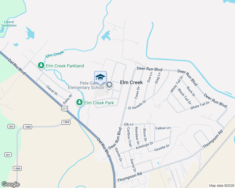 map of restaurants, bars, coffee shops, grocery stores, and more near 3882 Cross Creek Drive in Eagle Pass