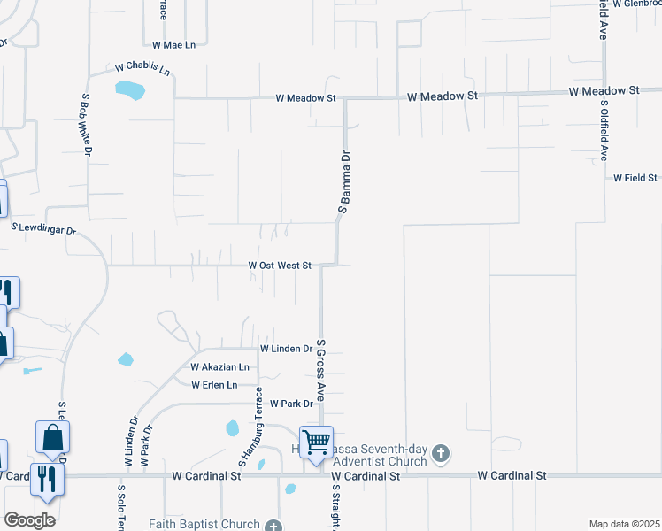 map of restaurants, bars, coffee shops, grocery stores, and more near 6185 West Ost-West Street in Homosassa