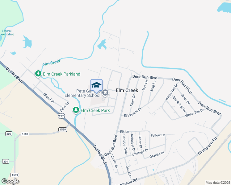 map of restaurants, bars, coffee shops, grocery stores, and more near 3897 Cross Creek Drive in Eagle Pass