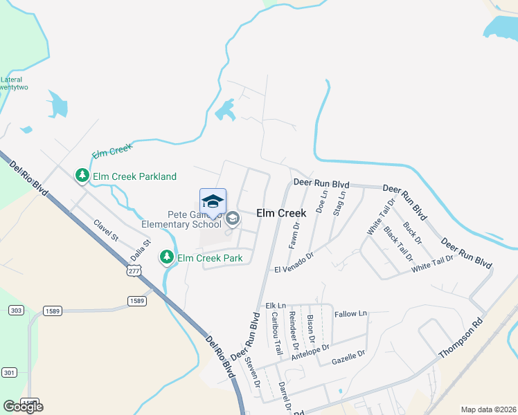 map of restaurants, bars, coffee shops, grocery stores, and more near 3897 Cross Creek Drive in Eagle Pass