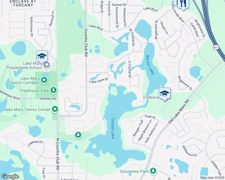 map of restaurants, bars, coffee shops, grocery stores, and more near 561 North Country Club Road in Lake Mary