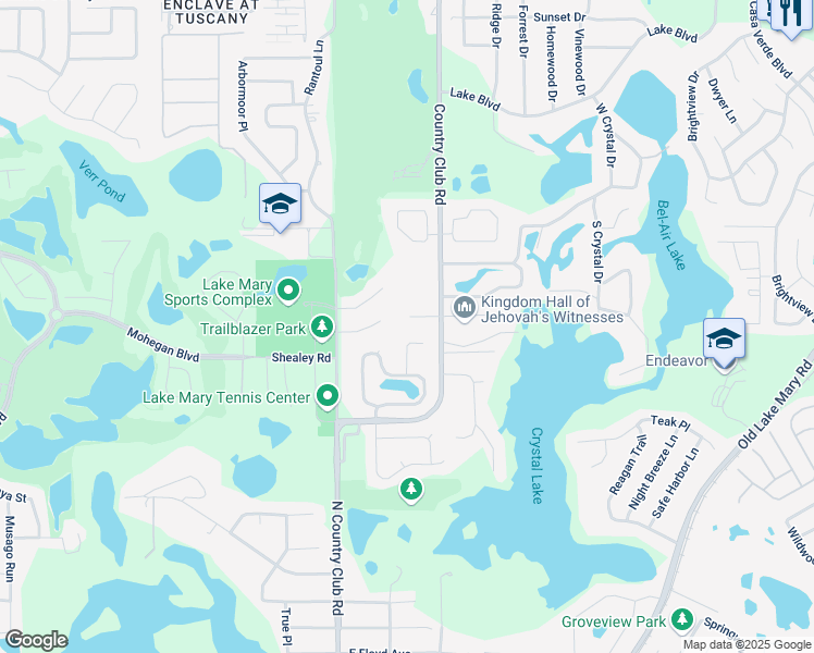 map of restaurants, bars, coffee shops, grocery stores, and more near 566 Hardwood Place in Lake Mary