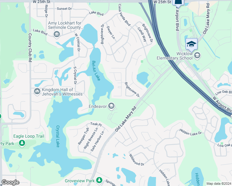 map of restaurants, bars, coffee shops, grocery stores, and more near 934 Vineland Place in Lake Mary