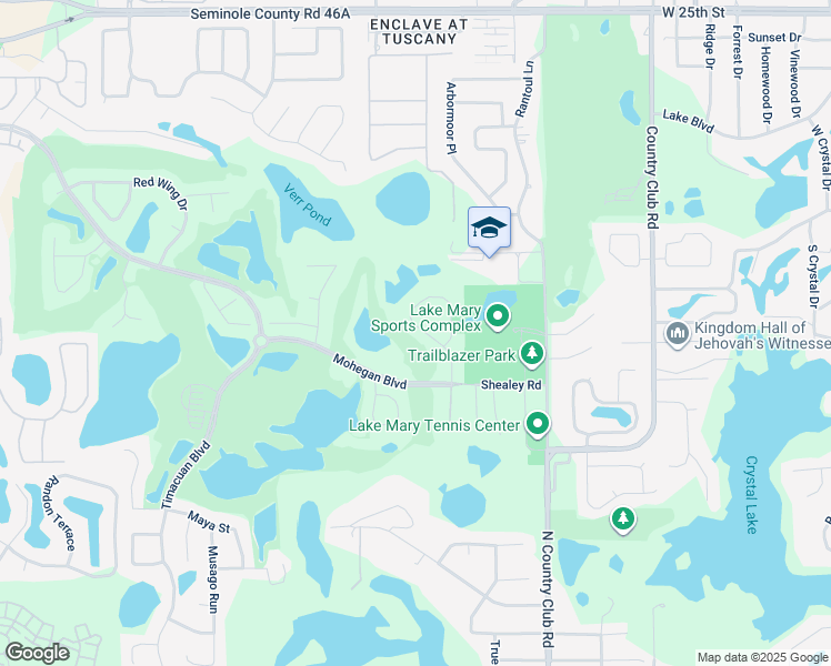 map of restaurants, bars, coffee shops, grocery stores, and more near 434 Mohave Terrace in Lake Mary