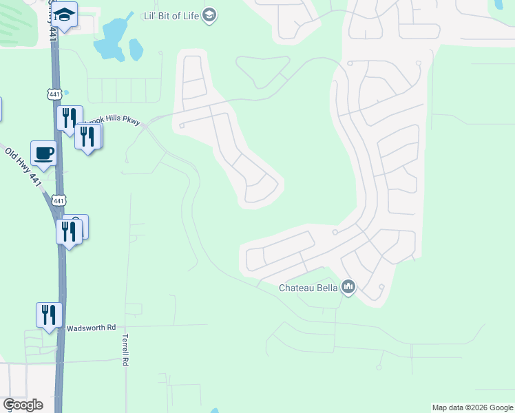 map of restaurants, bars, coffee shops, grocery stores, and more near 5264 Rishley Run Way in Mount Dora