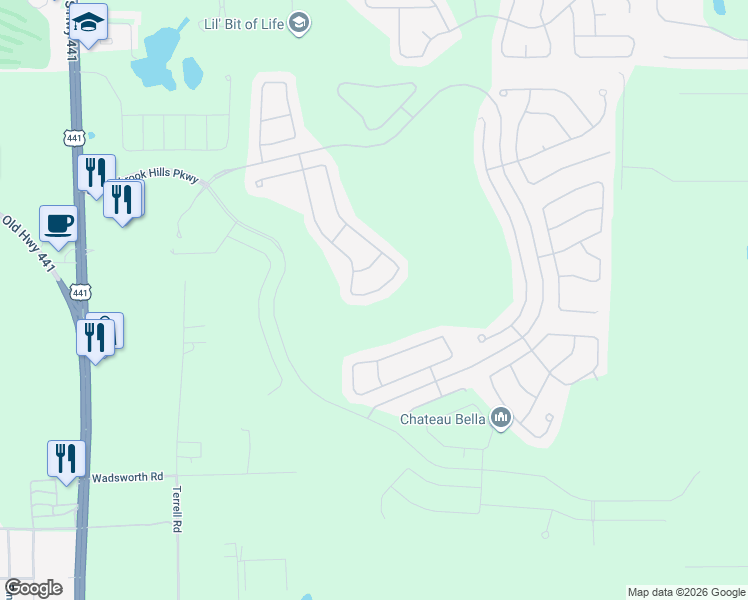 map of restaurants, bars, coffee shops, grocery stores, and more near 5264 Rishley Run Way in Mount Dora
