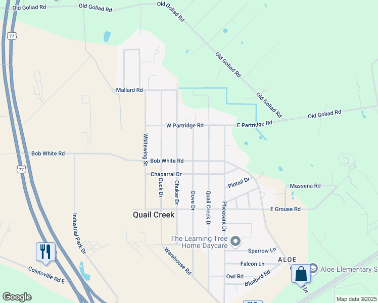 map of restaurants, bars, coffee shops, grocery stores, and more near 705 Dove Drive in Victoria
