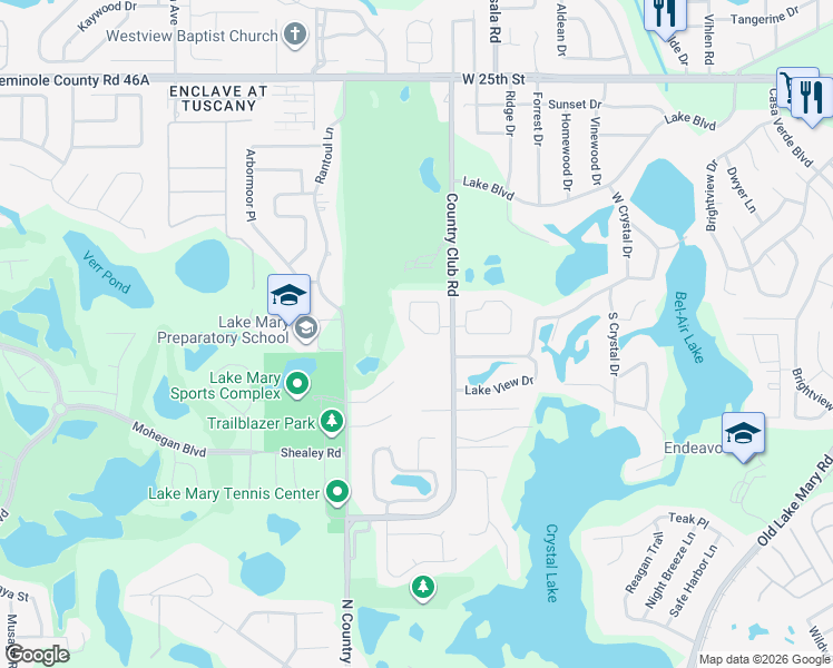 map of restaurants, bars, coffee shops, grocery stores, and more near 149 Circle Hill Road in Sanford