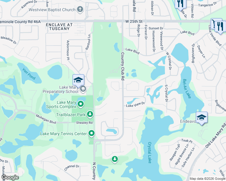 map of restaurants, bars, coffee shops, grocery stores, and more near 153 Circle Hill Road in Sanford