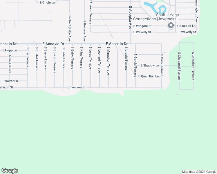 map of restaurants, bars, coffee shops, grocery stores, and more near E Tenison St & S Marathon Terrace in Inverness Highlands South