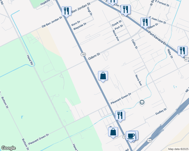 map of restaurants, bars, coffee shops, grocery stores, and more near 2003 South Laurent Street in Victoria