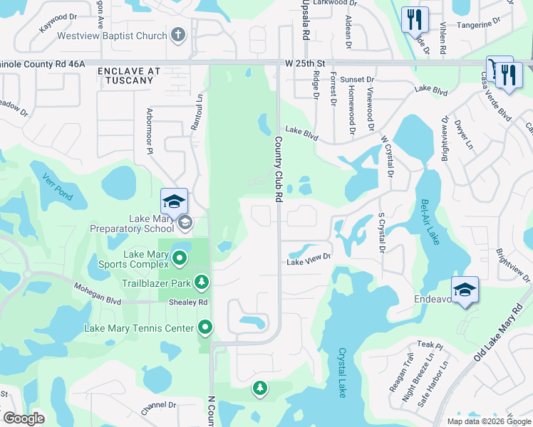 map of restaurants, bars, coffee shops, grocery stores, and more near 124 Circle Hill Road in Sanford