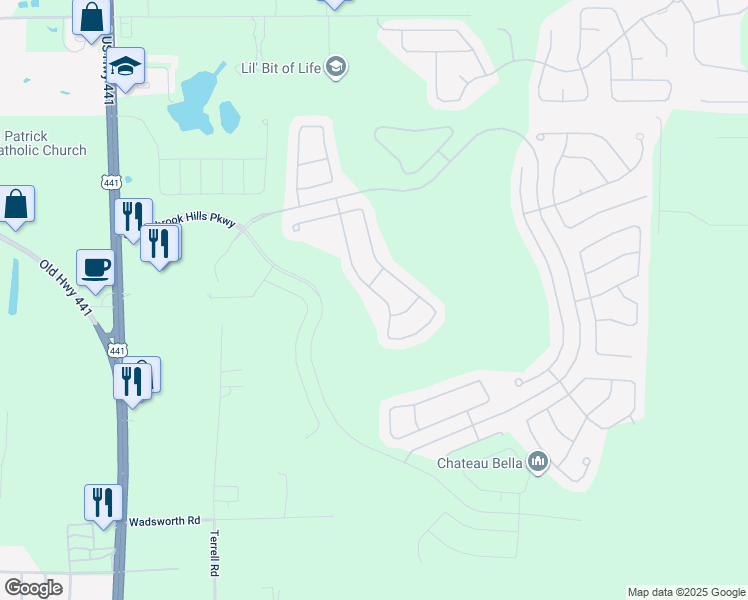 map of restaurants, bars, coffee shops, grocery stores, and more near 5362 Rishley Run Way in Mount Dora