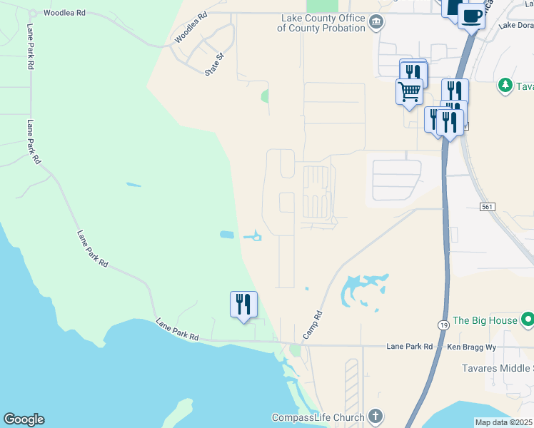 map of restaurants, bars, coffee shops, grocery stores, and more near 2539 Valhalla Drive in Tavares