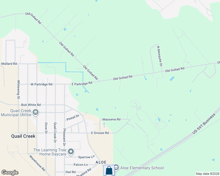 map of restaurants, bars, coffee shops, grocery stores, and more near 1739 Old Goliad Road in Victoria