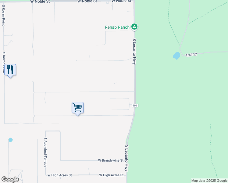 map of restaurants, bars, coffee shops, grocery stores, and more near 1471 West Mansfield Street in Lecanto