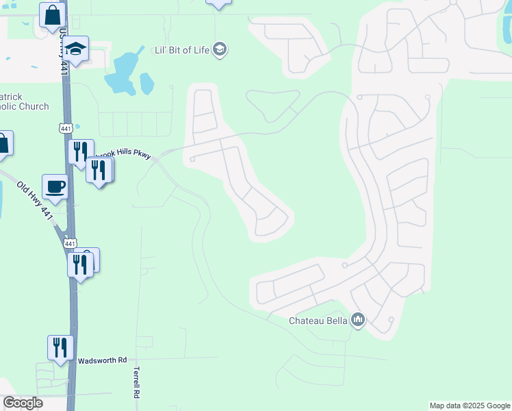 map of restaurants, bars, coffee shops, grocery stores, and more near 5362 Rishley Run Way in Mount Dora