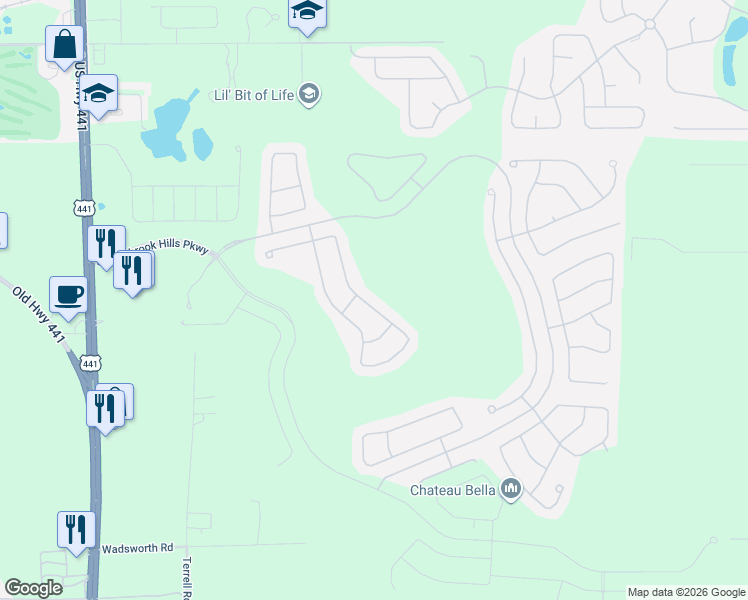 map of restaurants, bars, coffee shops, grocery stores, and more near 5126 Rishley Run Way in Mount Dora