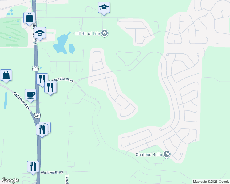map of restaurants, bars, coffee shops, grocery stores, and more near 5103 Rishley Run Way in Mount Dora