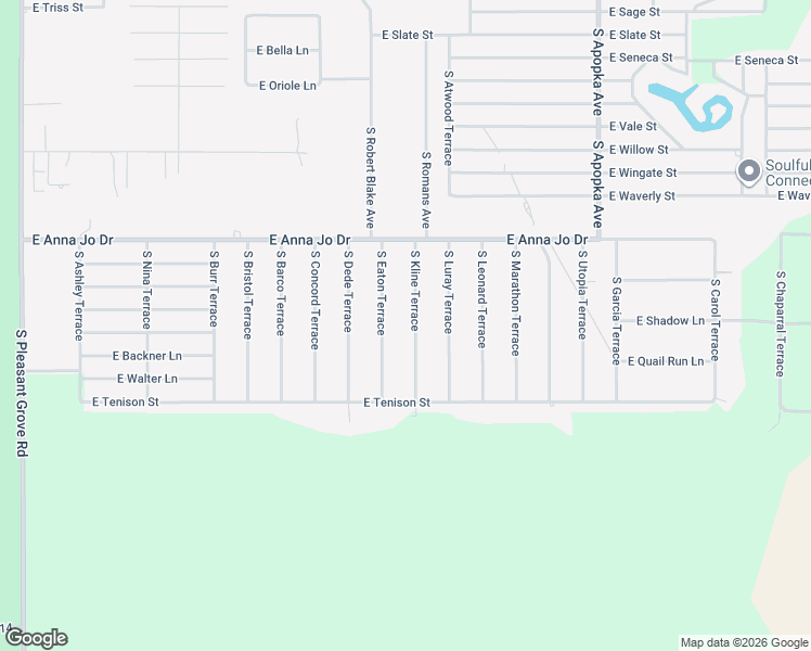 map of restaurants, bars, coffee shops, grocery stores, and more near 5610 South Kline Terrace in Inverness