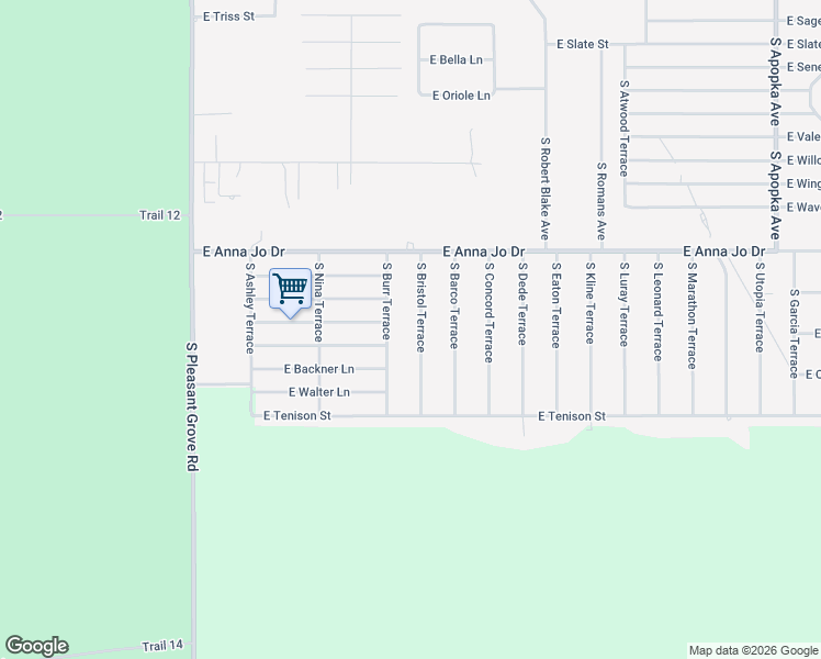map of restaurants, bars, coffee shops, grocery stores, and more near 5611 South Bristol Terrace in Inverness