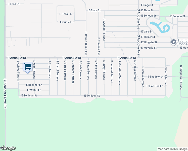 map of restaurants, bars, coffee shops, grocery stores, and more near 5610 South Kline Terrace in Inverness